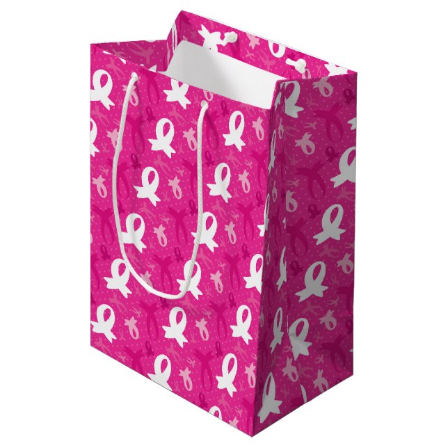 Sac Cadeau Moyen Célébrer l'événement rose (Devant Angle)