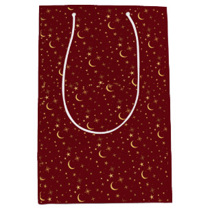Sac Cadeau Moyen Céleste Lune et Étoiles de Noël Festif