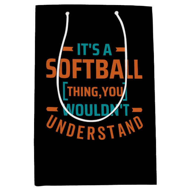 Sac Cadeau Moyen C'est un truc de softball | Sports (Devant)