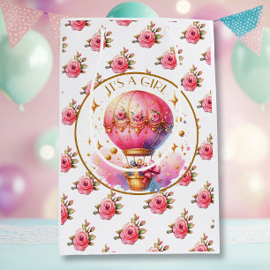 Sac Cadeau Moyen C'est une fille   Baby shower de ballon à air chau