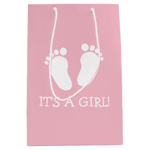 Sac Cadeau Moyen C'est une fille bébé pieds mignons baby shower par