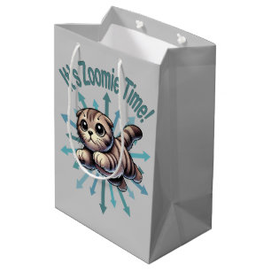 Sac Cadeau Moyen C'est Zoomie Time Scottish Fold Cat
