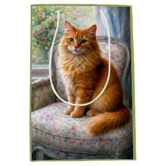 Sac Cadeau Moyen Chaise de grand-mère, chat 