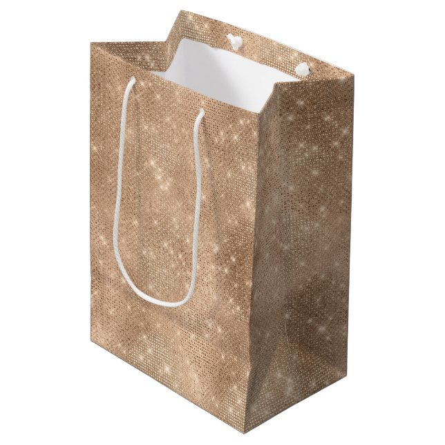 Sac Cadeau Moyen Champagne Glitz (Devant Angle)