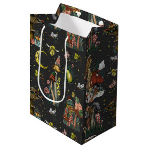 Sac Cadeau Moyen Champignons noirs Whims Joyeux Noël Goth Medi