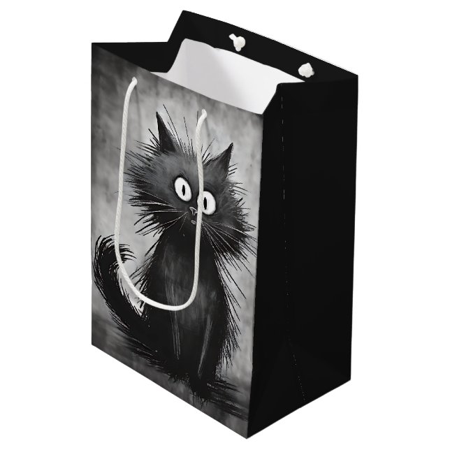 Sac Cadeau Moyen Chat d'Anniversaire Scruffy Alley (Devant Angle)
