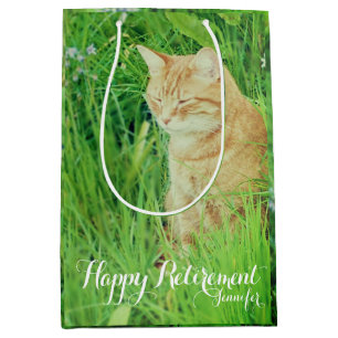 Sac Cadeau Moyen Chat de gingembre de sommeil de retraite dans un