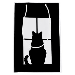 Sac Cadeau Moyen Chat Noir Cliquez pour personnaliser l'option de c