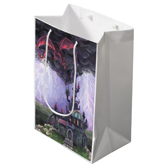 Sac Cadeau Moyen Château du Dragon (Devant Angle)