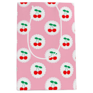 Sac Cadeau Moyen Cherry Motif - Retro Fruit Cadeau & Décor