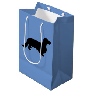 Sac Cadeau Moyen Cheveux longs Dachshund - Silhouette 1