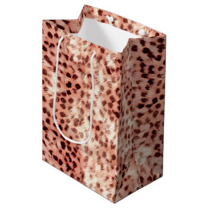 Sac Cadeau Moyen Chic Joli Rose Gold Leopard
