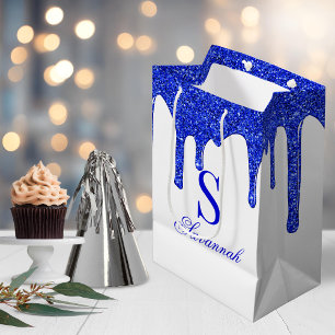 Sac Cadeau Moyen Chic Royal Blue Parties scintillant Drivers Étince