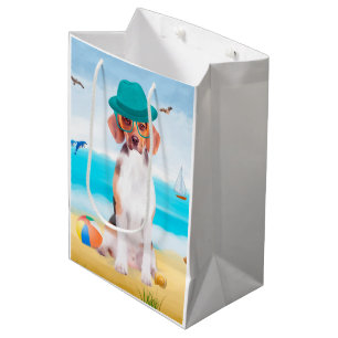 Sac Cadeau Moyen Chien beagle Sur La Plage