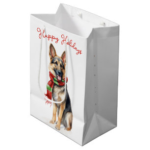 Sac Cadeau Moyen Chien berger allemand de Noël