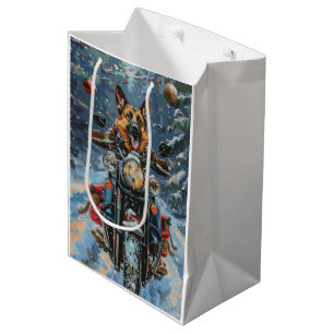 Sac Cadeau Moyen Chien berger allemand équitation moto Noël