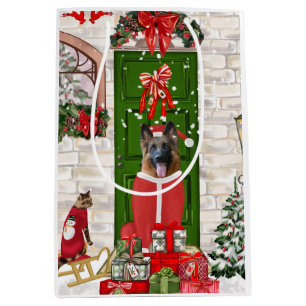 Sac Cadeau Moyen Chien berger allemand Noël
