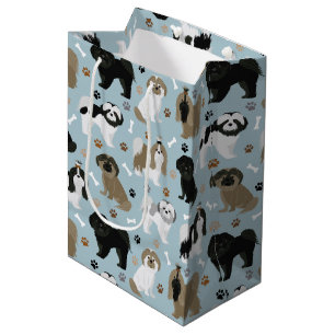 Sac Cadeau Moyen Chien Chien Chien Chien Chien Chien Paws et Os