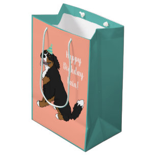 Sac Cadeau Moyen Chien de montagne bernois personnalisé  