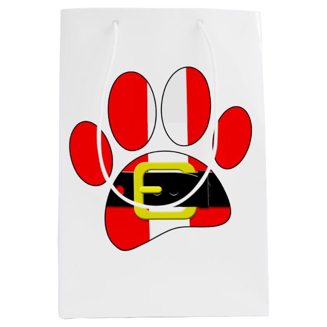 Sac Cadeau Moyen Chien de Noël (Devant)