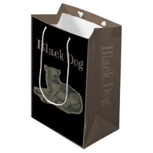 Sac Cadeau Moyen Chien. Dessin au crayon.