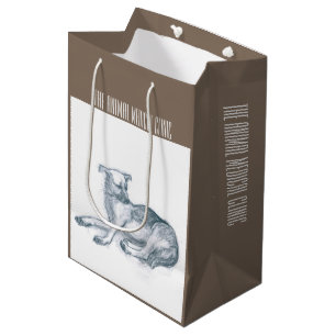 Sac Cadeau Moyen Chien. Dessin au crayon.