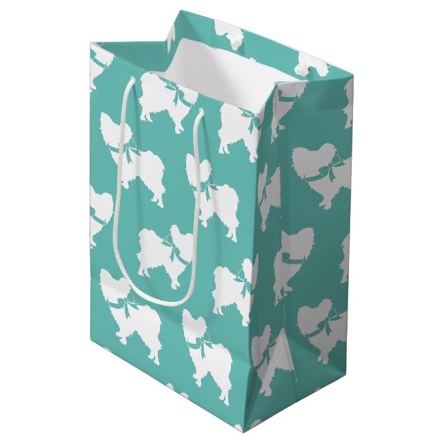 Sac Cadeau Moyen Chien papillon (Devant Angle)
