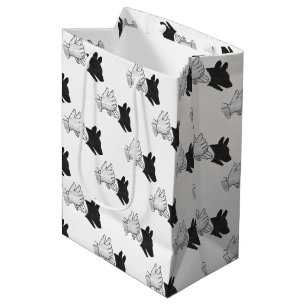 Sac Cadeau Moyen Chien Silhouette main