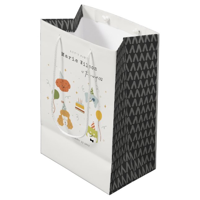 Sac Cadeau Moyen Chiens De Mariage De Fête De Petits Enfants N'Impo (Devant Angle)