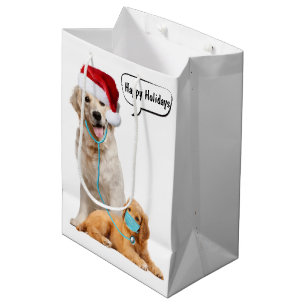 Sac Cadeau Moyen Chiens de vacances heureux