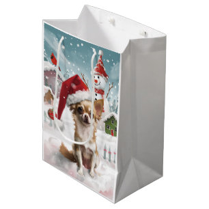 Sac Cadeau Moyen Chihuahua Winter Wonderland Christmas Joy
