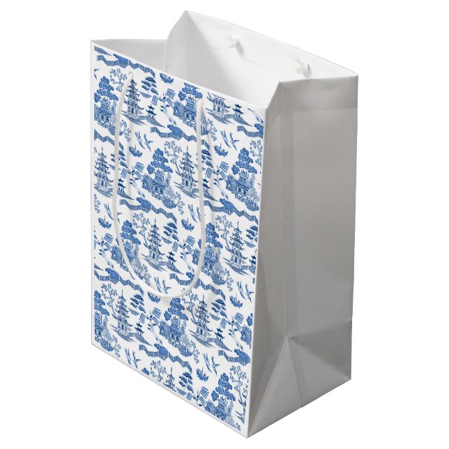 Sac Cadeau Moyen Chinoiserie Blue Willow (Dos Angle)