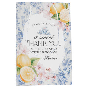 Sac Cadeau Moyen Chinoiserie Lemon Tea Floral Toile Party