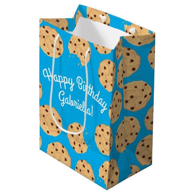 Sac Cadeau Moyen Chocolat Chip Cookie Enfants 1er Anniversaire Part (Devant Angle)