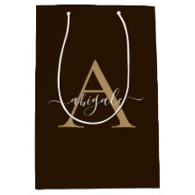Chocolat Monogramme Or Brown | Élégant minimal