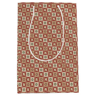 Sac Cadeau Moyen Christmas Country Star Quilt Blocks
