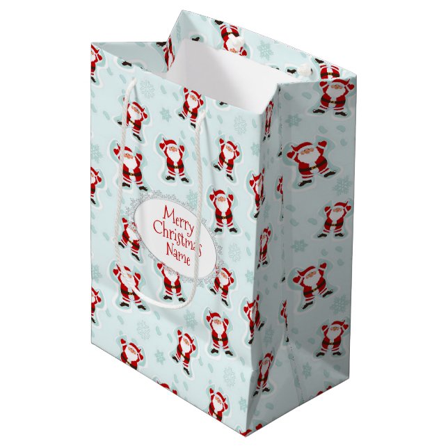 Sac Cadeau Moyen Christmas Elements Santa Claus (Devant Angle)