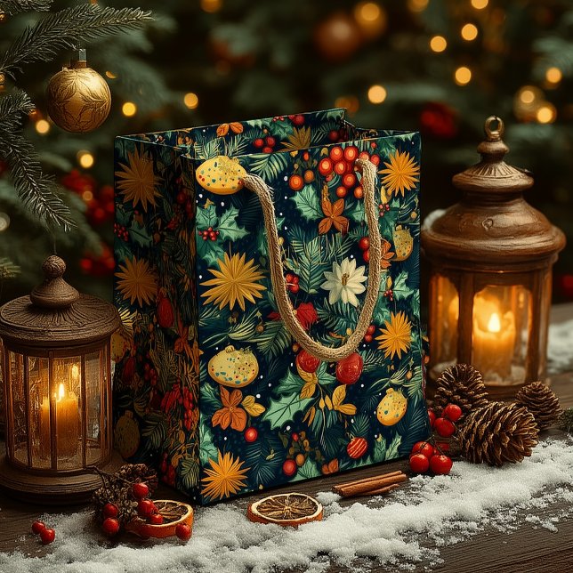 Sac Cadeau Moyen Christmas Ornaments with Name Area  (Créateur téléchargé)