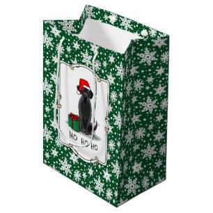 Sac Cadeau Moyen Christmas Père Noël Black Labrador Retriever Cute