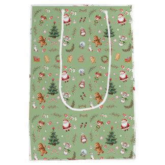 Sac Cadeau Moyen Christmas Tree Santa cute character holiday design
