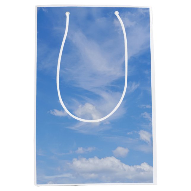 Sac Cadeau Moyen Ciel Bleu Avec Nuages Agités (Devant)