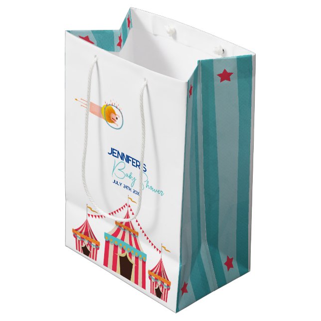 Sac Cadeau Moyen Cirque Baby shower à thème (Devant Angle)