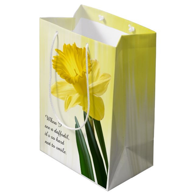 Sac Cadeau Moyen Citation :  "Quand je vois une jonquille…"  PICS (Dos Angle)