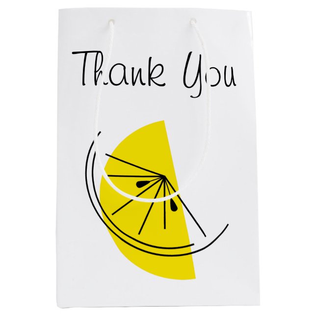 Sac cadeau moyen Citron Citrus Merci (Devant)
