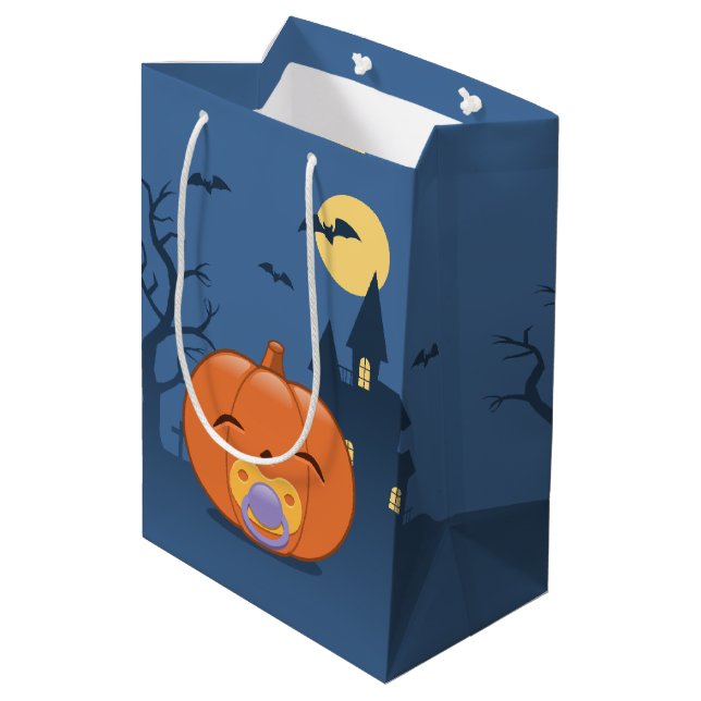 Sac Cadeau Moyen Citrouille de pacificateur de la première Hallowee (Dos Angle)