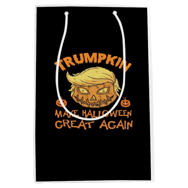 Sac Cadeau Moyen Citrouille de Trumpkin Halloween (Devant)