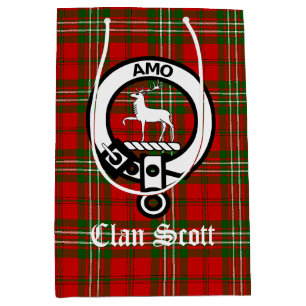 Sac Cadeau Moyen Clan Scott Crest Badge & Tartan