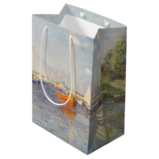 Sac Cadeau Moyen Claude Monet. Bateaux rouges, Argenteuil (Dos Angle)