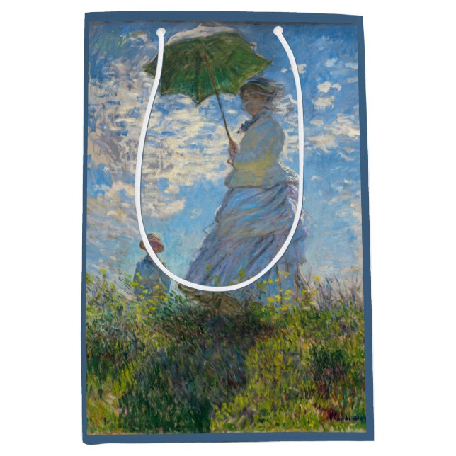 Sac Cadeau Moyen Claude Monet - La Promenade, Femme avec un Parasol (Devant)