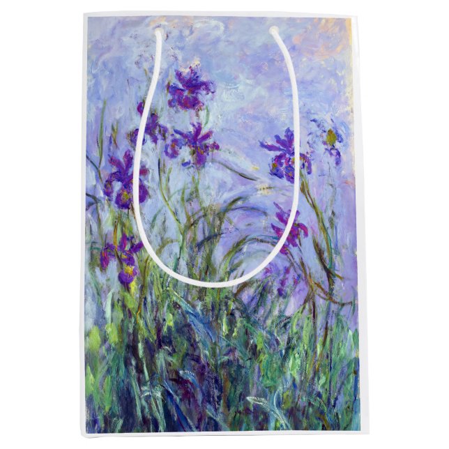 Sac Cadeau Moyen Claude Monet - Lilac Irises / Iris Mauves (Devant)